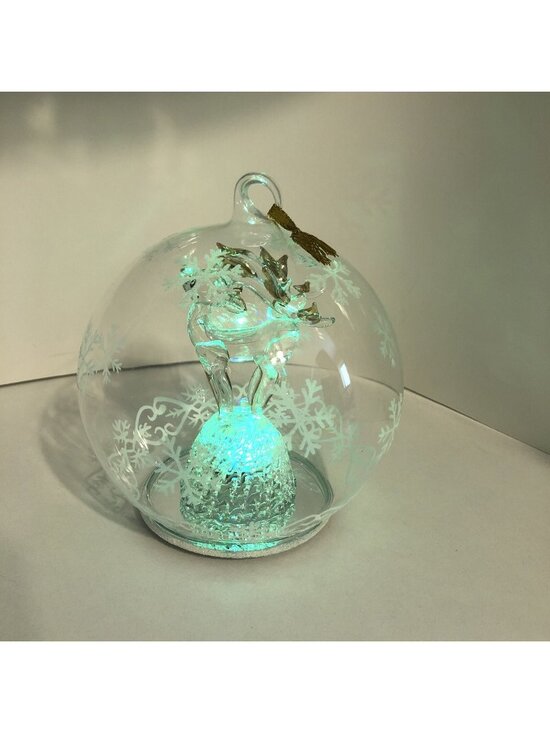 HSN Other - 5" led glass ornament blown glass reindeer HSN discontinued Hard to Find